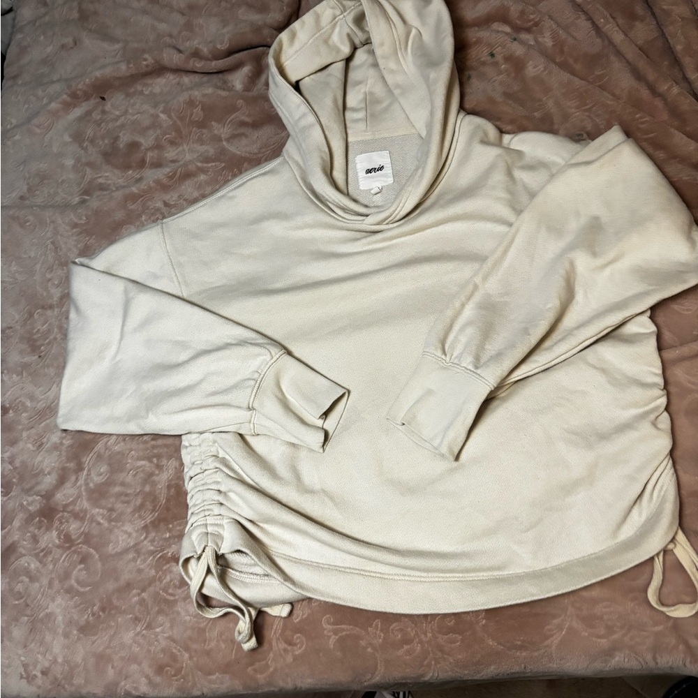 Aerie Cream Hooded Sweatshirt